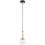 LAMPA WISZĄCA ALFA CERES DREWNIANA & CZARNA 1xE14 / 61521