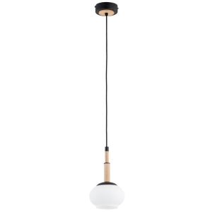 LAMPA WISZĄCA ALFA CERES DREWNIANA & CZARNA 1xE14 / 61521