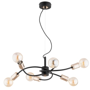 LAMPA WISZĄCA ALFA KARUZO LINKA CZARNA 6xE27 / 63390