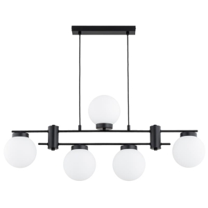 LAMPA WISZĄCA ALFA CAMINO CZARNA & BIAŁA 5xE14 / 63376