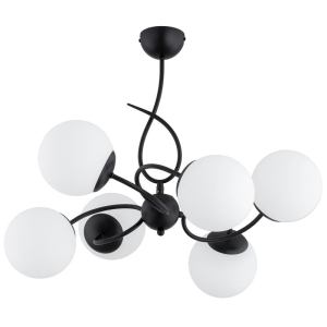 LAMPA SUFITOWA ALFA TORNADO CZARNA & BIAŁA 6xE14 / 63379