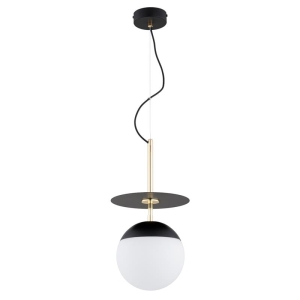 LAMPA WISZĄCA ALFA QEENCY 200 FLO CZARNA & BIAŁA & ZŁOTA 1xE27 / 61500
