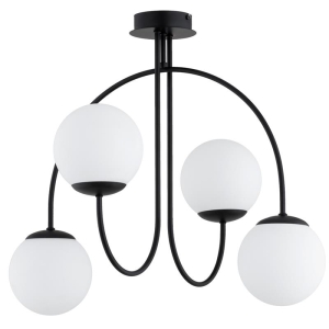 LAMPA SUFITOWA ALFA TERSO CZARNA & BIAŁA 4xE14 / 63373