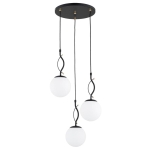 LAMPA WISZĄCA ALFA PANDA CZARNA & BIAŁA & ZŁOTA 3xE14 / 62582