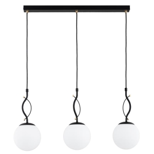 LAMPA WISZĄCA ALFA PANDA CZARNA & BIAŁA & ZŁOTA 3xE14 / 62581