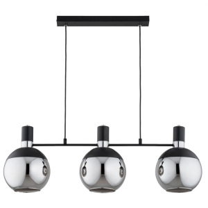 LAMPA WISZĄCA ALFA KATEL CZARNA & CHROM 3xE27 / 62580