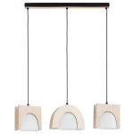 LAMPA WISZĄCA ALFA FERIO MIX CZARNA & BIAŁA & DREWNIANA 3xE27 / 62578