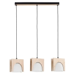 LAMPA WISZĄCA ALFA FERIO CZARNA & BIAŁA & DREWNIANA 3xE27 / 62576