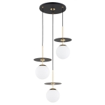 LAMPA WISZĄCA ALFA QEENCY CZARNA & ZŁOTA & BIAŁA 3xE14 / 62573