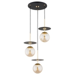 LAMPA WISZĄCA ALFA QEENCY CZARNA & ZŁOTA 3xE14 / 62571