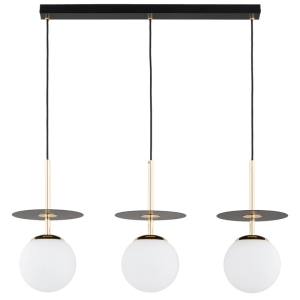 LAMPA WISZĄCA ALFA QEENCY CZARNA & ZŁOTA & BIAŁA 3xE14 / 62572