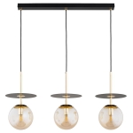 LAMPA WISZĄCA ALFA QEENCY CZARNA & ZŁOTA 3xE14 / 62570
