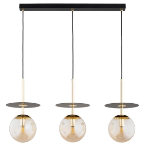 LAMPA WISZĄCA ALFA QEENCY CZARNA & ZŁOTA 3xE14 / 62570