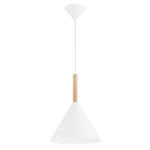 LAMPA WISZĄCA ALFA FUKS BIAŁA & DREWNIANA 1xE27 / 61475