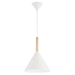 LAMPA WISZĄCA ALFA FUKS ECRU & DREWNIANA 1xE27 / 61473