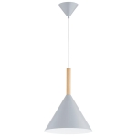 LAMPA WISZĄCA ALFA FUKS SZARA & DREWNIANA 1xE27 / 61472