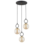 LAMPA WISZĄCA ALFA LISTER CZARNA & ZŁOTA 3xE14 / 62567