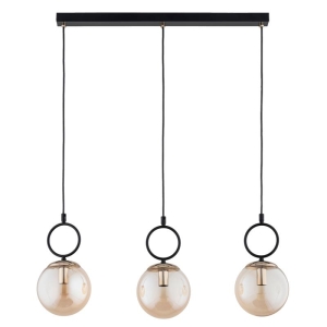 LAMPA WISZĄCA ALFA LISTER CZARNA & ZŁOTA 3xE14 / 62561
