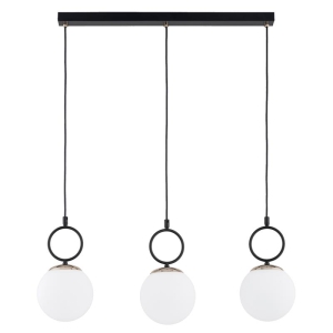 LAMPA WISZĄCA ALFA LISTER CZARNA & BIAŁA 3xE14 / 62560