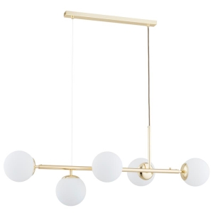 LAMPA WISZĄCA ALFA DANSA ZŁOTA & BIAŁA 5xE14 / 63363