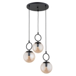 LAMPA WISZĄCA ALFA SITRO CZARNA & BURSZTYNOWA 3xE14 / 62563
