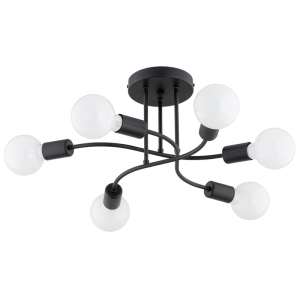 LAMPA SUFITOWA ALFA SEJNO CZARNA 6xE27 / 63359