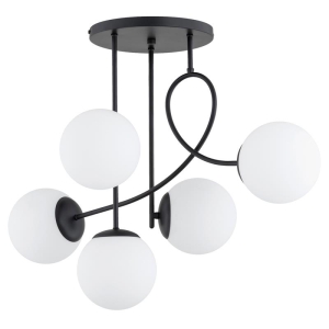 LAMPA SUFITOWA ALFA MODERN CZARNA & BIAŁA 5xE14 / 63358