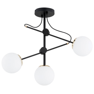 LAMPA SUFITOWA ALFA OLIMP CZARNA & ZŁOTA 3 X E14 /  62554