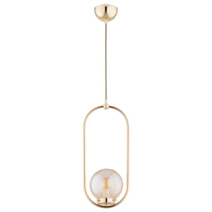 LAMPA WISZĄCA ALFA OVAL ZŁOTA & BIAŁA 1xE14 / 61453