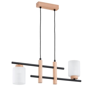 LAMPA WISZĄCA ALFA ARYSTO DREWNIANA 2xE27 / 62551