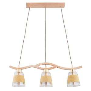 LAMPA WISZĄCA ALFA FORES PRO DREWNIANA 3xE14 /  62545
