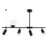 LAMPA SUFITOWA ALFA NESKA CZARNA 4xGU10 & 1xE14 /  63346