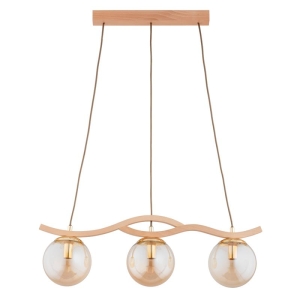 LAMPA WISZĄCA ALFA FORES DREWNIANA 3xE14 /  62544