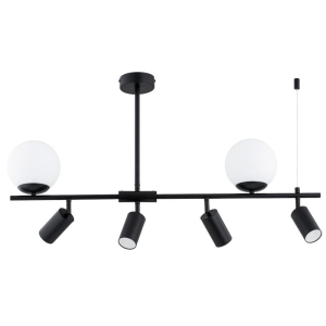 LAMPA SUFITOWA ALFA NESKA CZARNA & BIAŁA 4xGU10 & 2xE14 /  63341