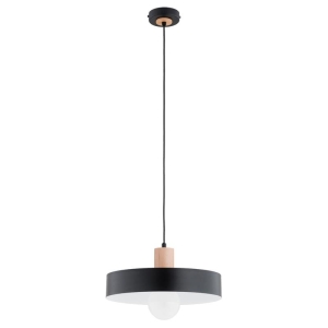 LAMPA WISZĄCA ALFA NEWADA CZARNA & DREWNIANA 1xE27 / 61451