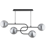 LAMPA SUFITOWA ALFA NARI CZARNA & CHROM 4xE14 / 63332