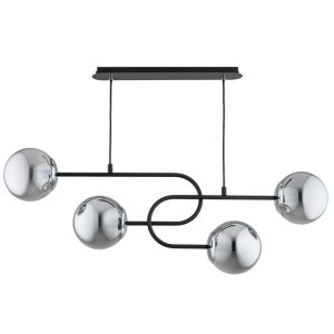 LAMPA SUFITOWA ALFA NARI CZARNA & CHROM 4xE14 / 63332