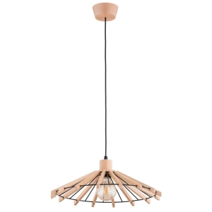 LAMPA WISZĄCA ALFA NATKA DREWNIANA 1xE27 / 61443