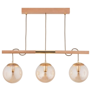 LAMPA WISZĄCA ALFA AXA DREWNIANA 3xE14 / 62539