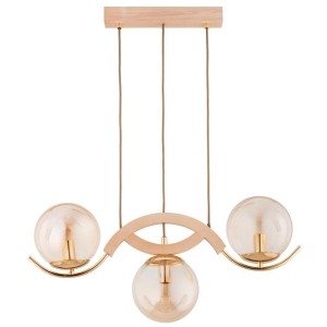 LAMPA WISZĄCA ALFA LIMA DREWNIANA 3xE14 / 62533