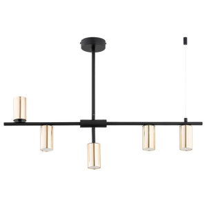 LAMPA SUFITOWA ALFA SAUR CZARNA & ZŁOTA 5xGU10 / 63325