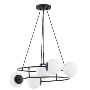 LAMPA WISZĄCA ALFA URANIA CZARNA & BIAŁA 5xE14 / 63310