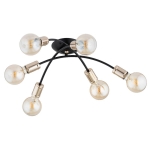 LAMPA SUFITOWA ALFA SEDNA CZARNA & ZŁOTA 6xE27 / 63299