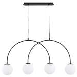 LAMPA WISZĄCA ALFA BENDO CZARNA & BIAŁA 4xE14 / 63301