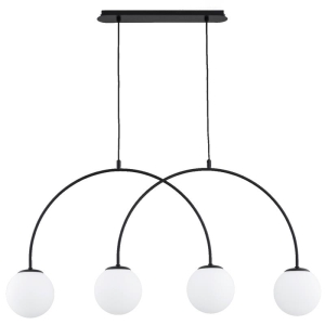 LAMPA WISZĄCA ALFA BENDO CZARNA & BIAŁA 4xE14 / 63301