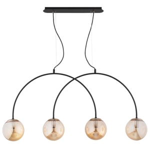LAMPA WISZĄCA ALFA BENDO KORD CZARNA & ZŁOTA 4xE14 / 63302