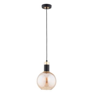 LAMPA WISZĄCA ALFA CELEST 200 ZŁOTA & CZARNA 1xE27 / 61425