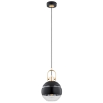 LAMPA WISZĄCA ALFA DEROL CZARNA & ZŁOTA 1xE14 / 61419