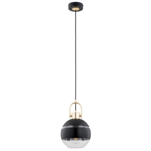 LAMPA WISZĄCA ALFA DEROL CZARNA & ZŁOTA 1xE14 / 61419