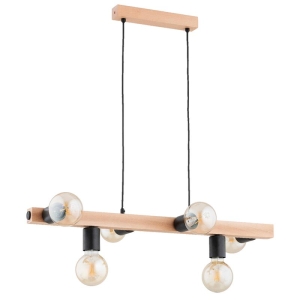LAMPA WISZĄCA ALFA IMPULS DREWNIANA 6xE27 / 63295